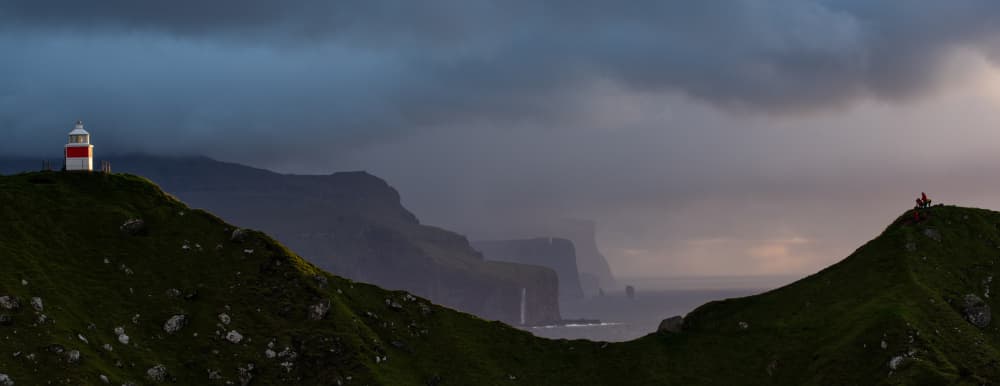 Dramatic Faroe Lighthouse View by April Xie — canvas wall art