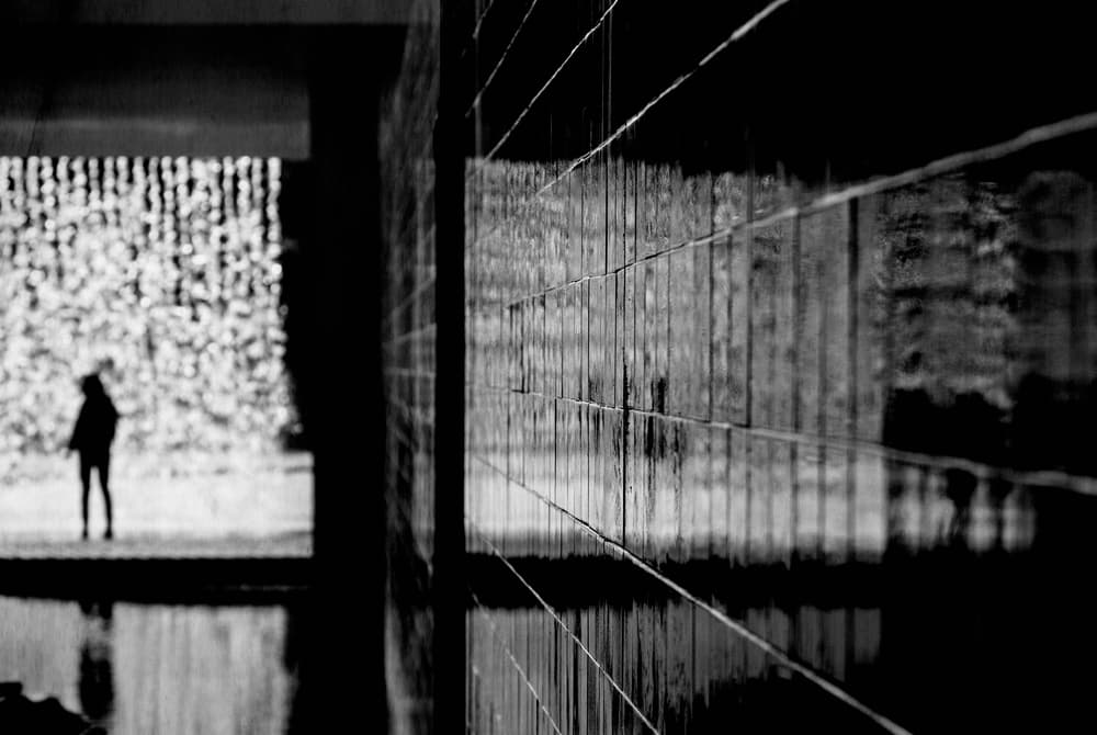 Solitary Figure Reflection by Milena Seita — canvas wall art