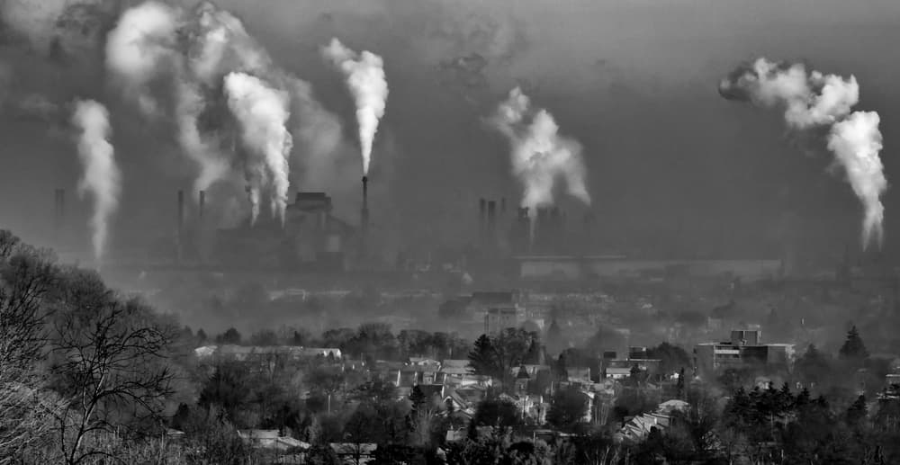 Hazy Industrial City by Susan Breau — canvas wall art