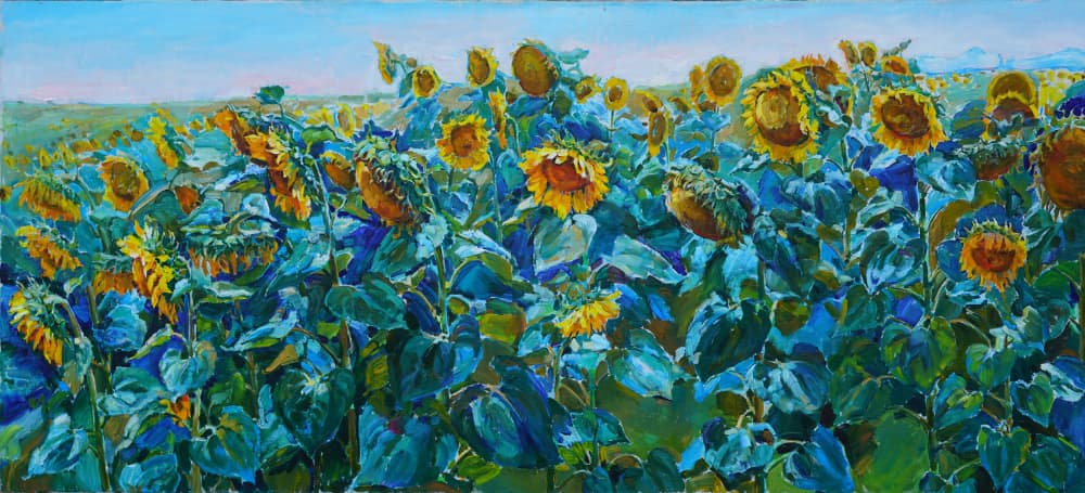 Vibrant Sunflower Field by Andrii Kutsachenko — canvas wall art