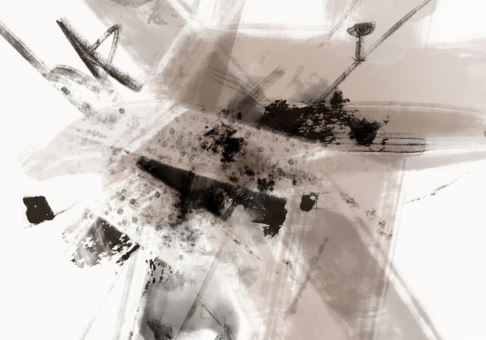 Monochrome Gestural Abstract by Pictufy Studio II — canvas wall art