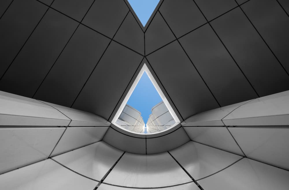 Blue Sky Geometry by Jean Vandijck — canvas wall art