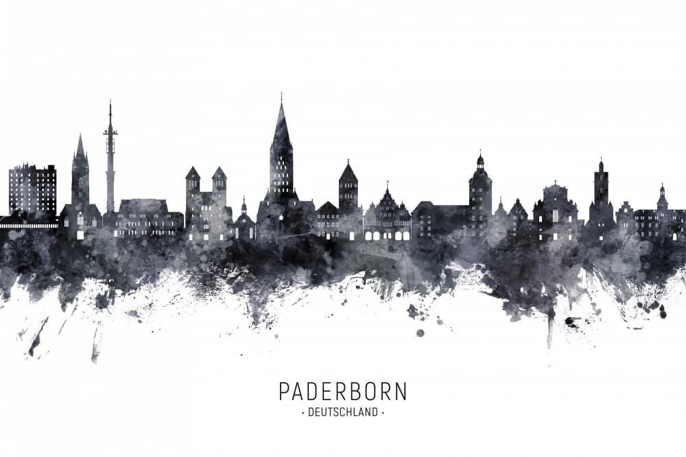 Paderborn Germany Skyline by Michael Tompsett — canvas wall art