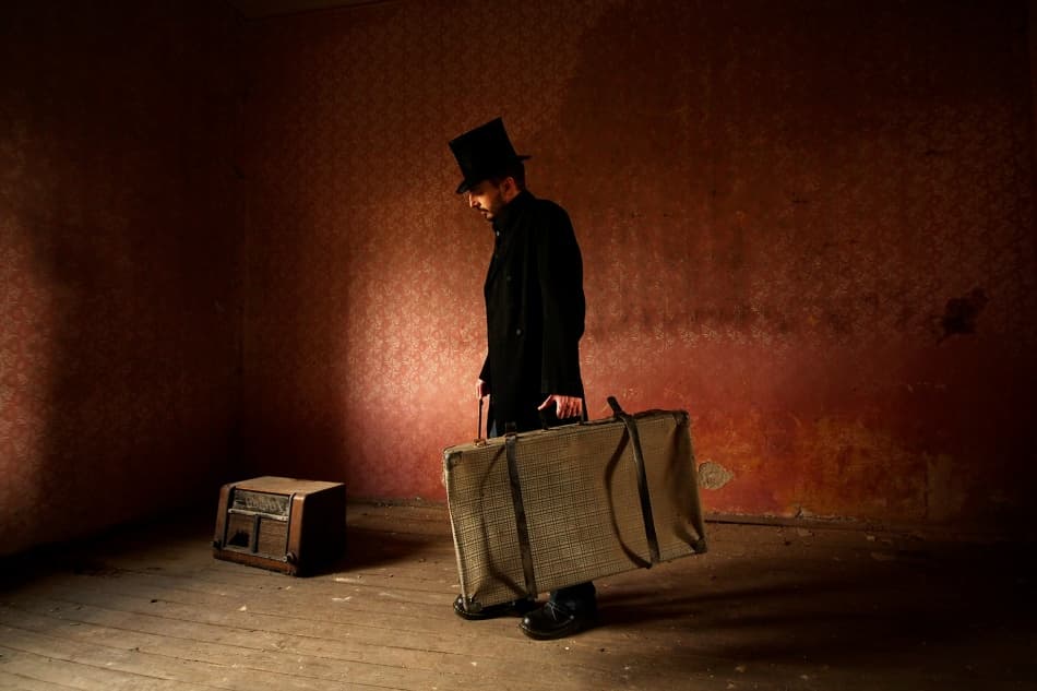 Mysterious Man with Hat by mario grobenski - psychodaddy — canvas wall art