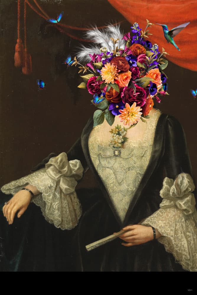 Surreal Floral Portrait by Sue Skellern — canvas wall art