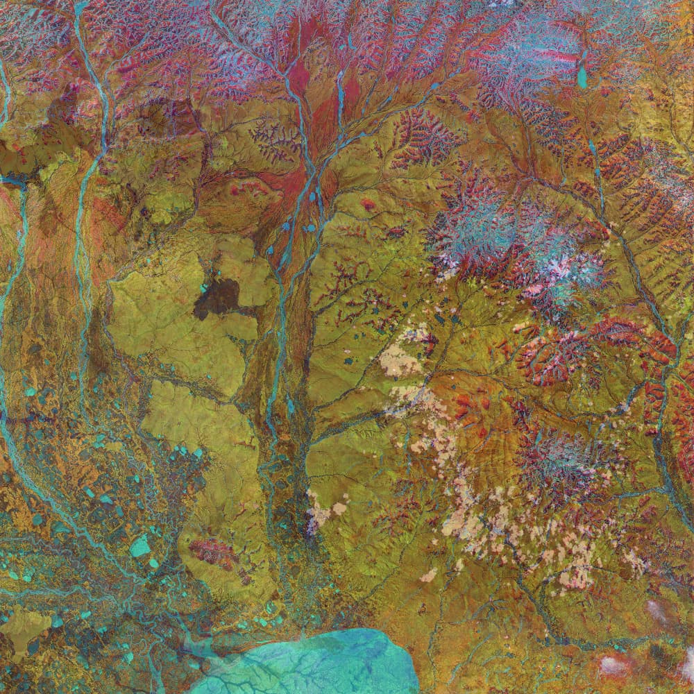 Vibrant River Landscape by Pelin Atilla — canvas wall art