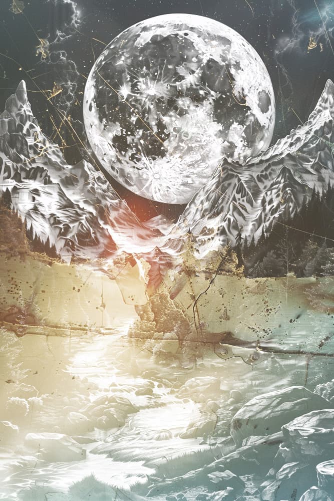 Mystical Moonlit Mountains by Rafal Kulik — canvas wall art