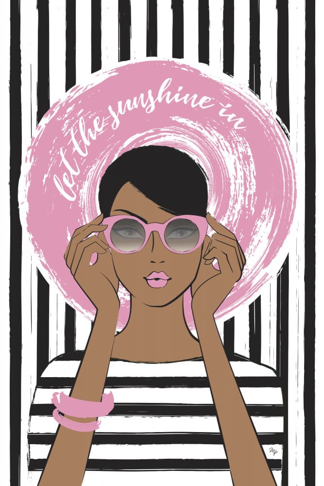 Pink Sunglasses Girl by Martina — canvas wall art
