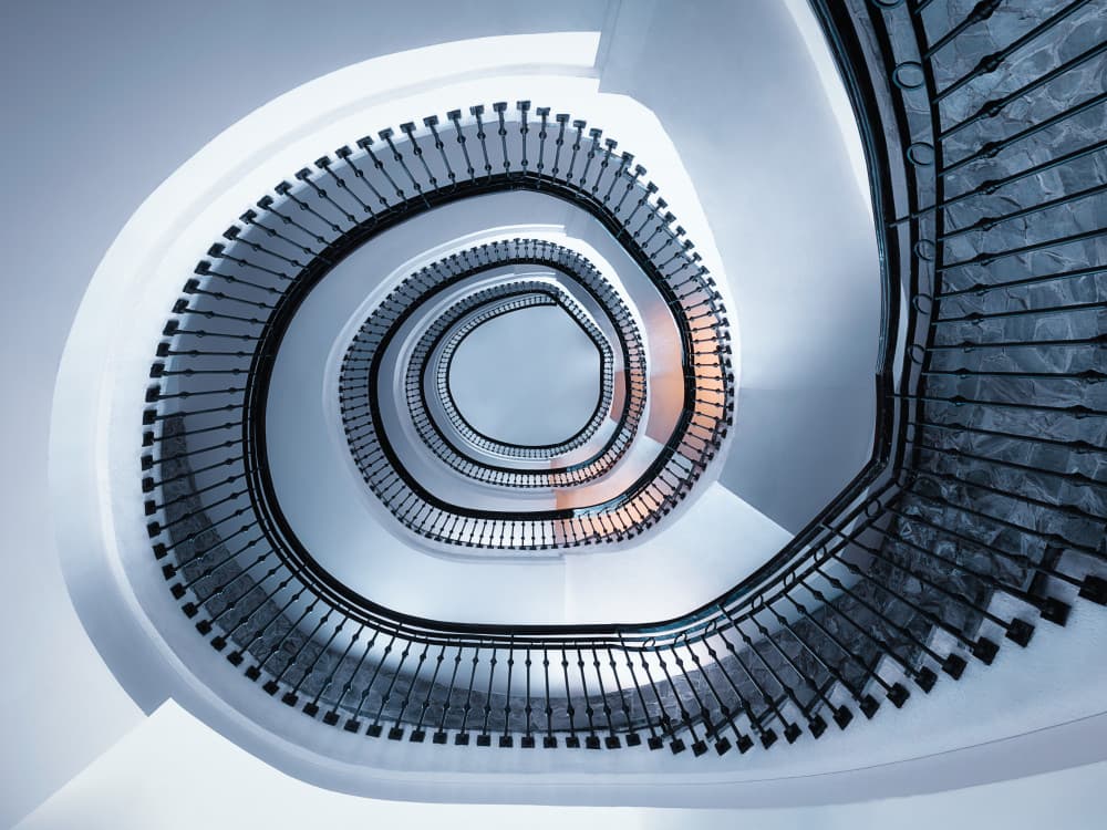 Upward Spiral Staircase by Mei Xu — canvas wall art