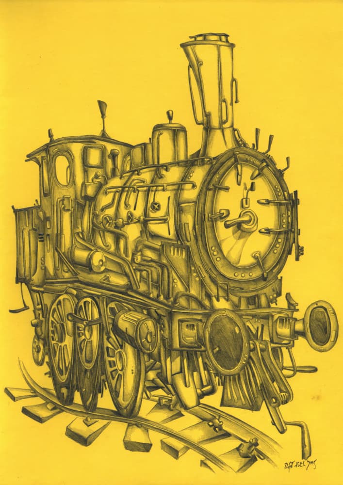Vintage Steam Train by Kulik — canvas wall art