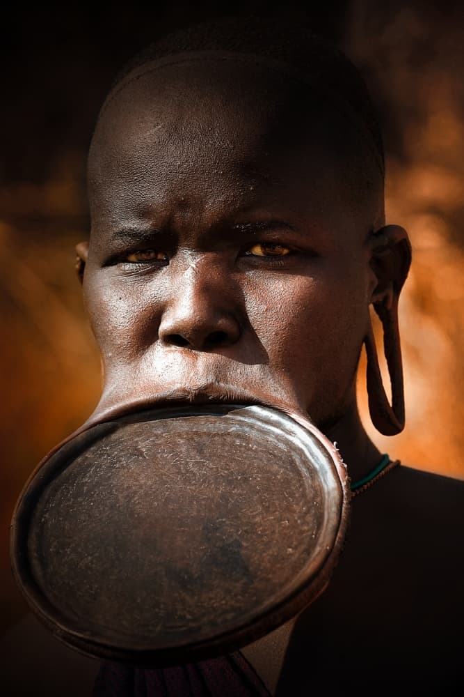 African Woman Lip Plate by Sergio Pandolfini — canvas wall art