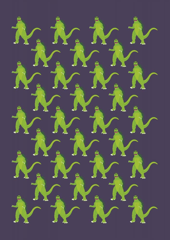 Green Monster Pattern by kathrinmay — canvas wall art