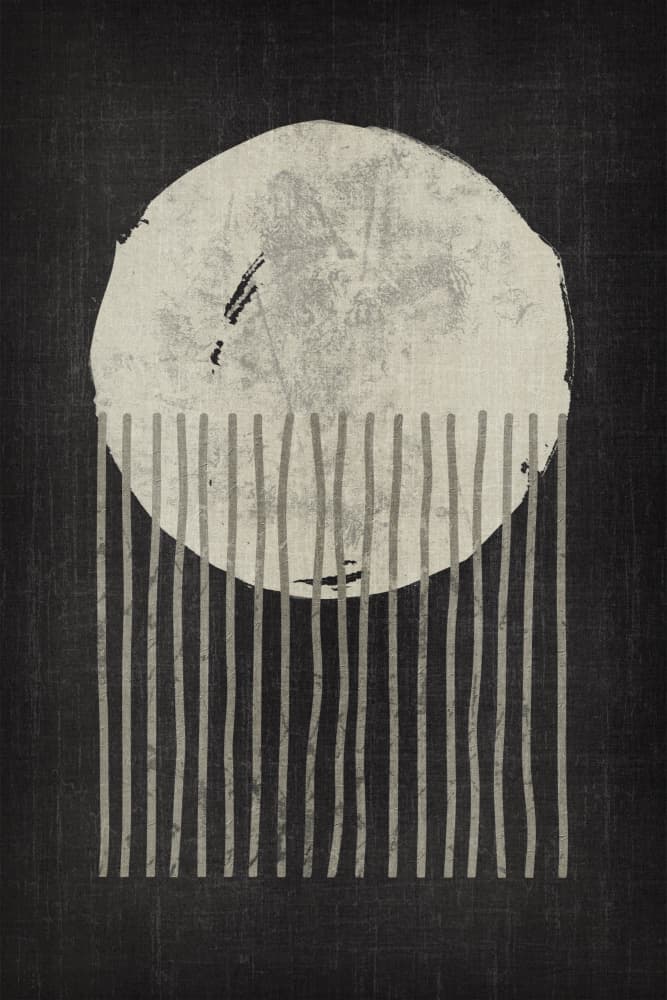 Monochrome Abstract Moon by Ema Paraschiv — canvas wall art