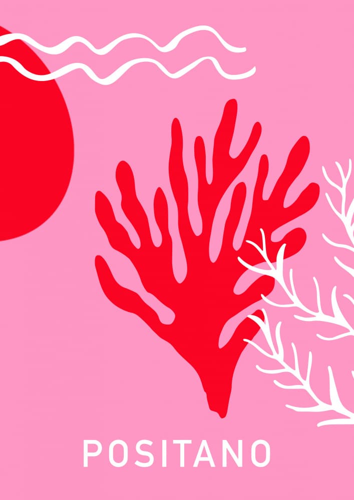 Positano Pink Coral by Talitha McQueen — canvas wall art