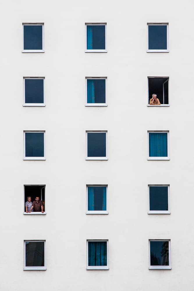 People In Windows by Rolf Endermann — canvas wall art