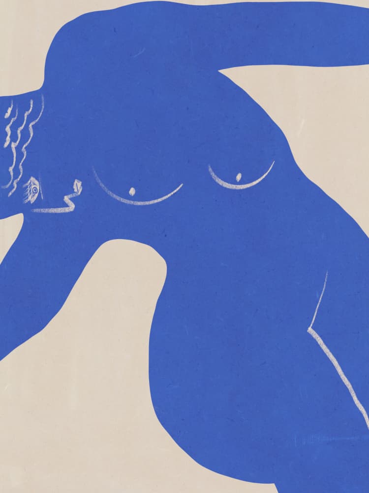 Abstract Blue Figure by Little Dean — canvas wall art