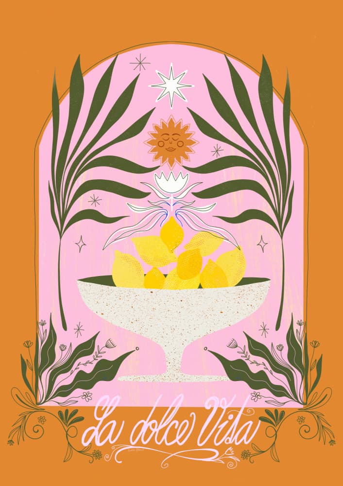 La Dolce Vita Lemons by Baroo Bloom — canvas wall art