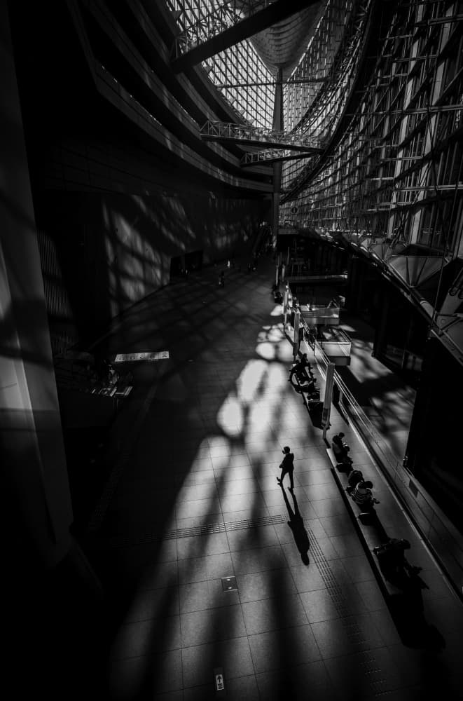 Sunlit Architectural Passage by Atsushi Inamura — canvas wall art