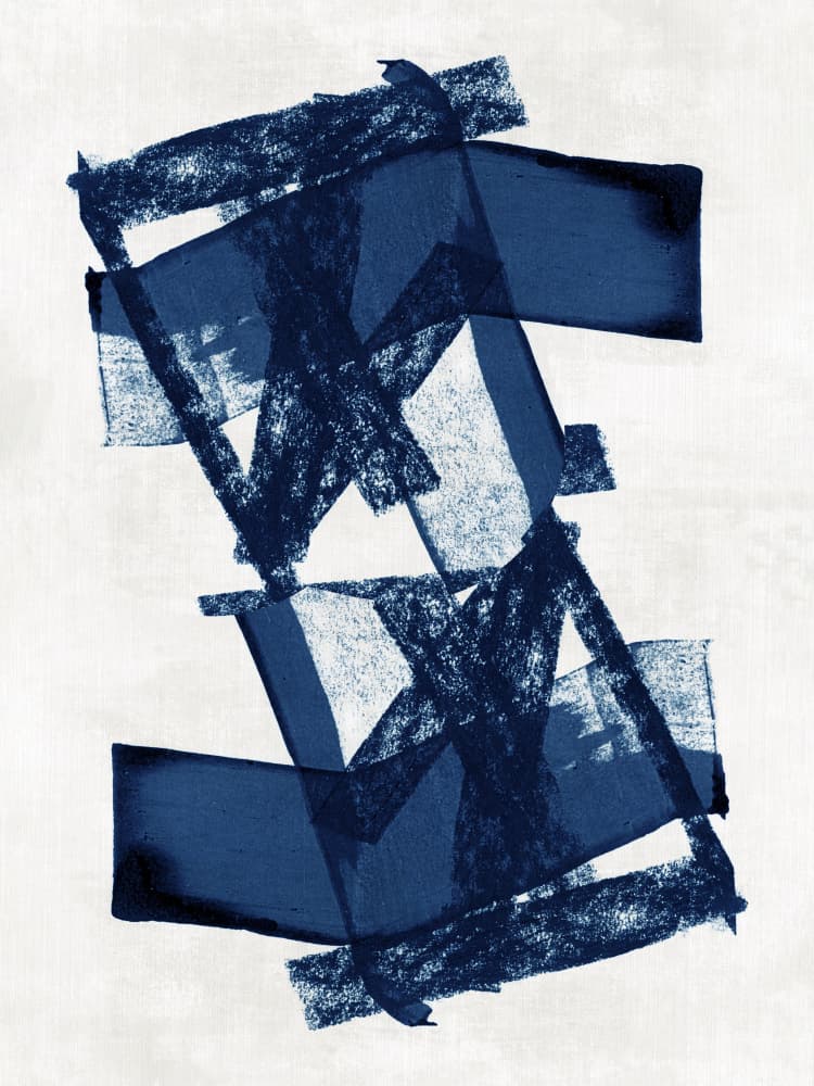 Dynamic Navy Shapes by cartissi — canvas wall art