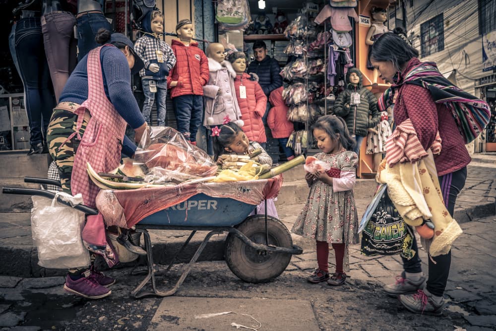 Street Market Children by Eyal Alcalay — canvas wall art