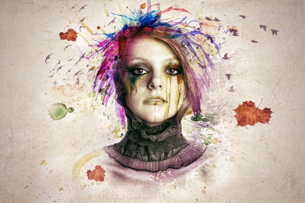 Colorful Paint Portrait by Baden Bowen — canvas wall art