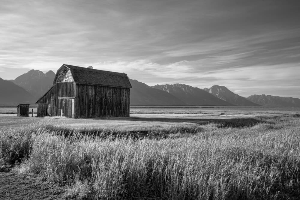 Rustic Barn Mountain Landscape by John Morse — canvas wall art