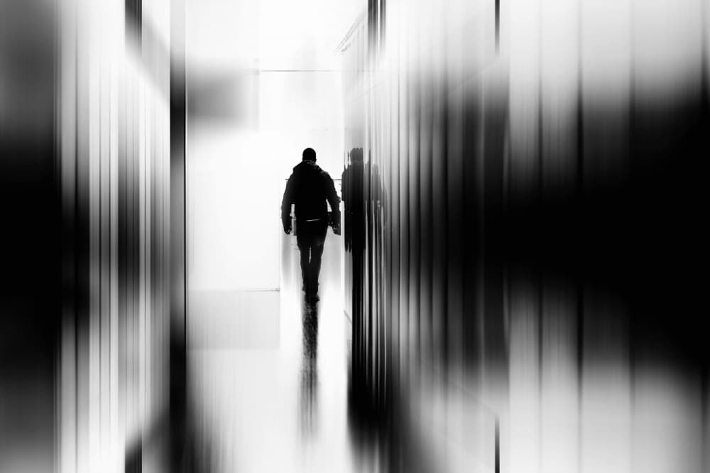 Walking Man Silhouette by Paulo Abrantes — canvas wall art