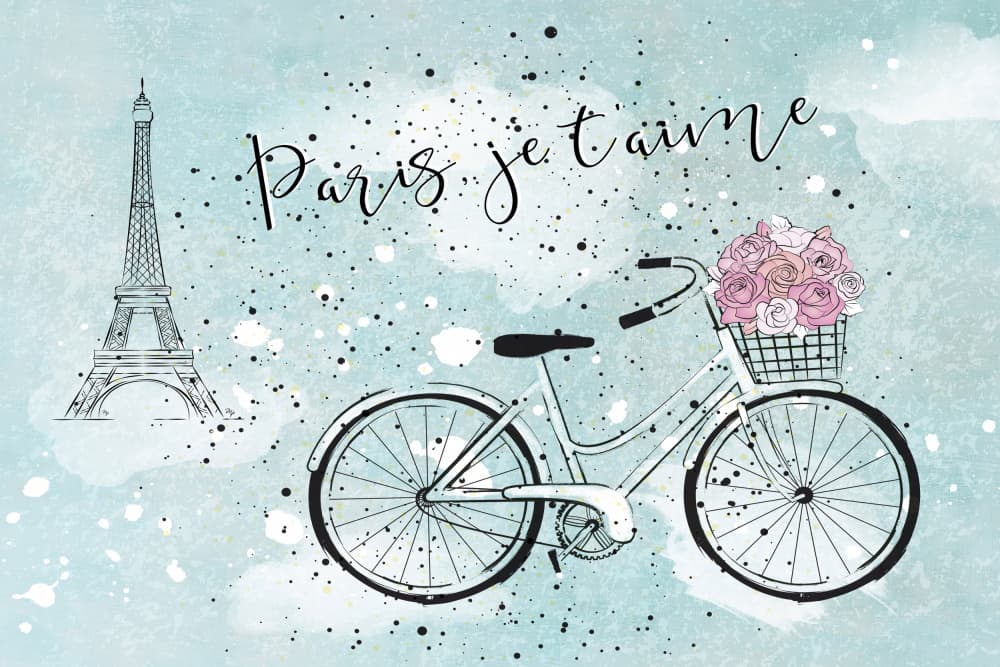 Parisian Bicycle Dreams by Martina — canvas wall art