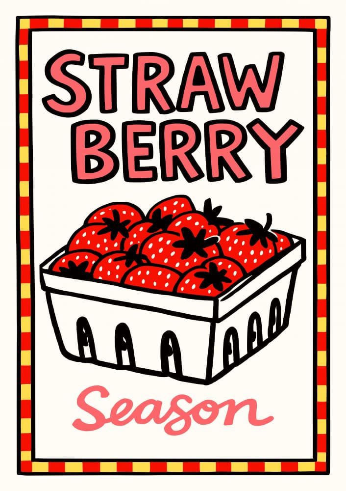 Strawberry Season Basket by Patryk Krygowski — canvas wall art