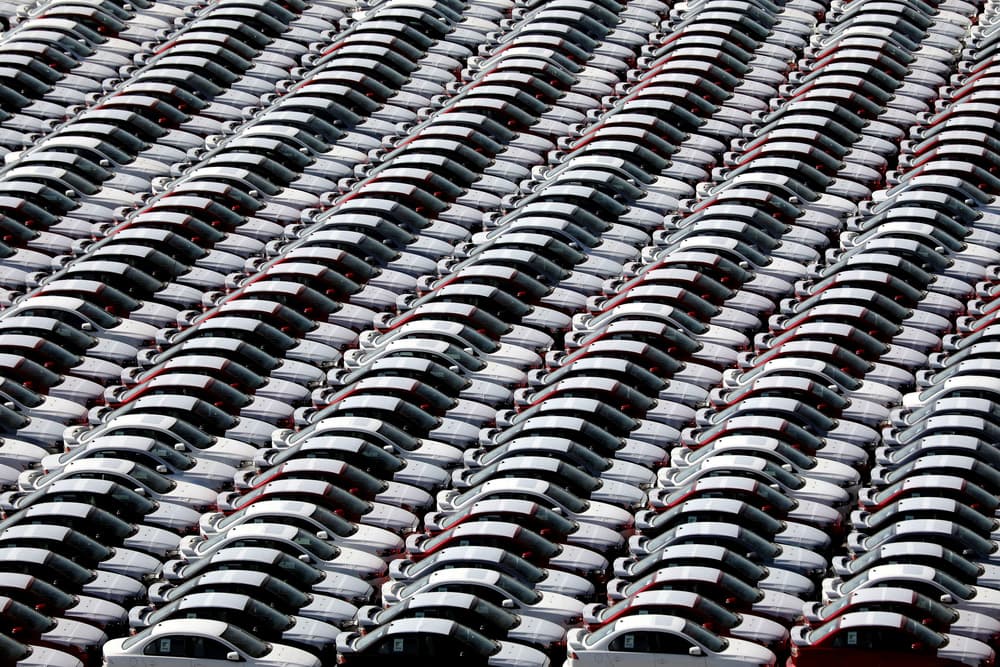 Rows of Modern Cars by Hans-Wolfgang Hawerkamp — canvas wall art