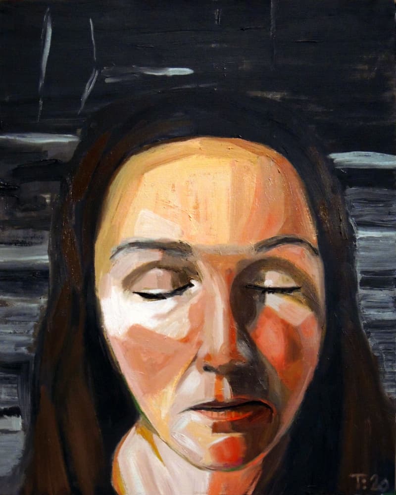 Contemplative Woman Portrait by Tore Bahnson — canvas wall art