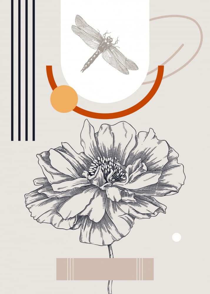 Botanical Dragonfly Abstract by Yevheniia Lytvynovych — canvas wall art