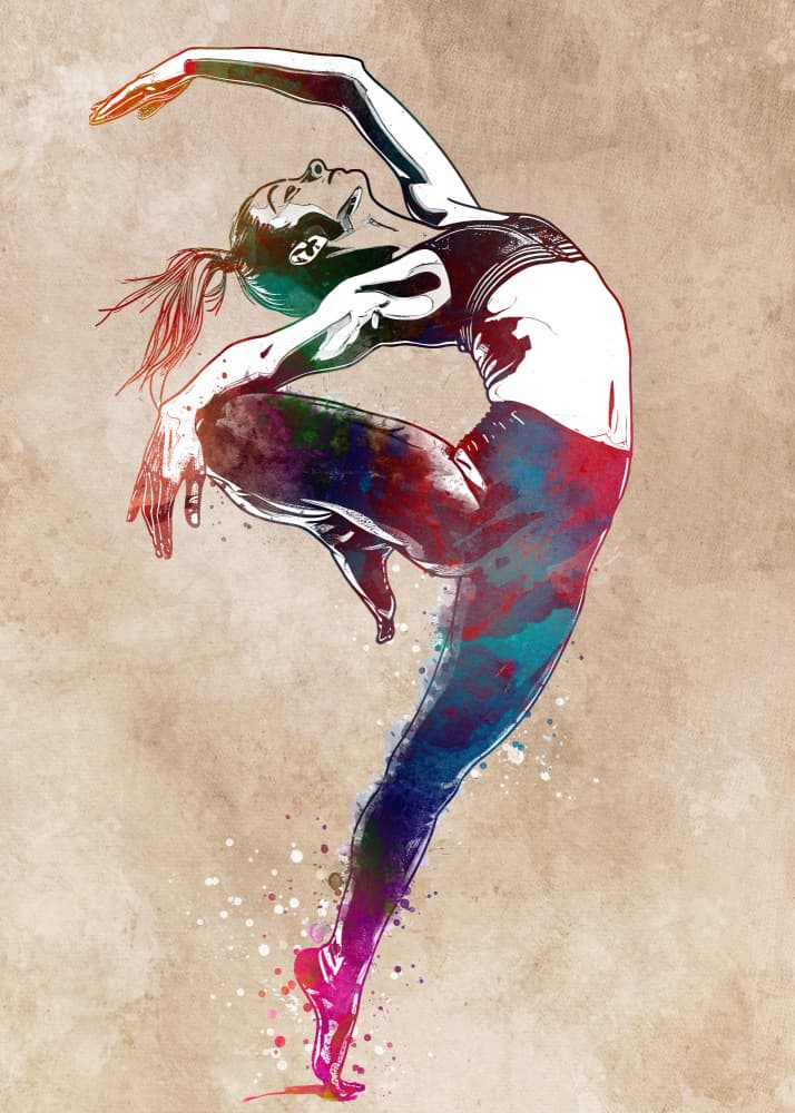 Vibrant Dance Flow by Justyna Jaszke — canvas wall art