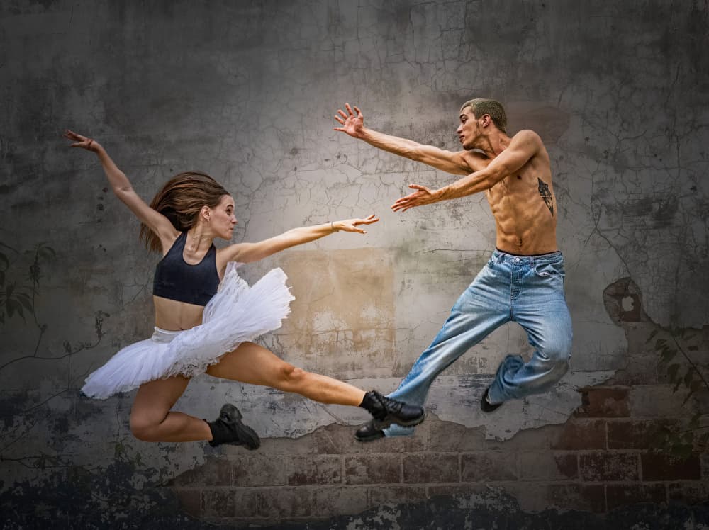 Ballet Street Dancers by Yuan Su — canvas wall art