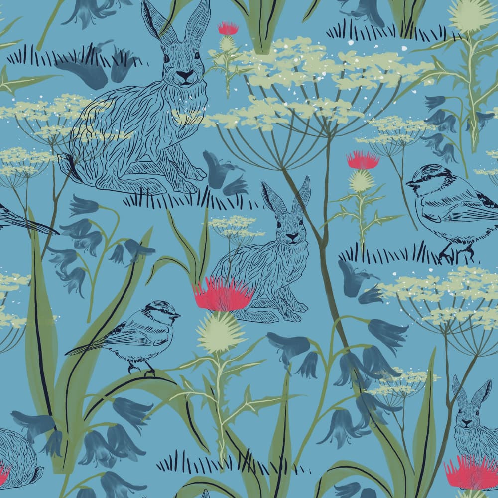 Harebell Meadow by Charlotte Trudgett — canvas wall art