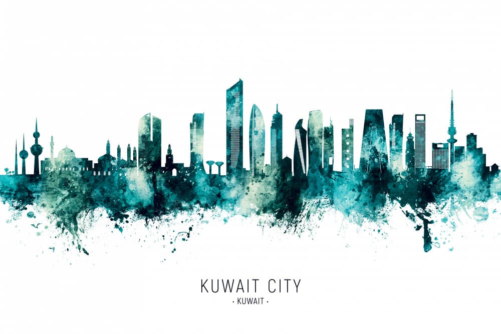 Kuwait City Urban Splash by Michael Tompsett — canvas wall art