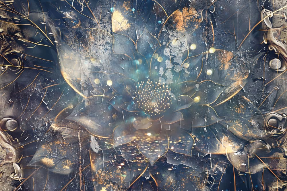 Mystic Golden Lotus by Rafal Kulik — canvas wall art