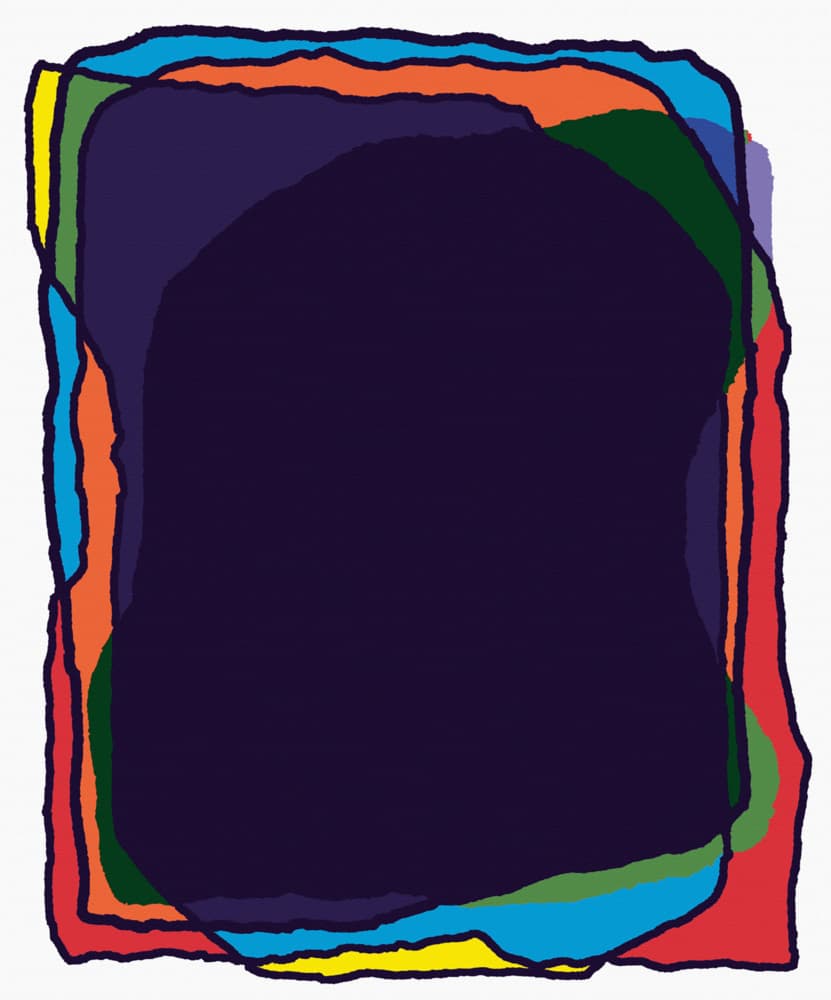 Vibrant Layered Shapes by Rafa Mateo — canvas wall art