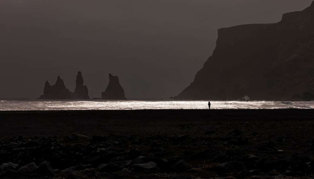 Solitary Figure Dark Beach by Julien Oncete — canvas wall art