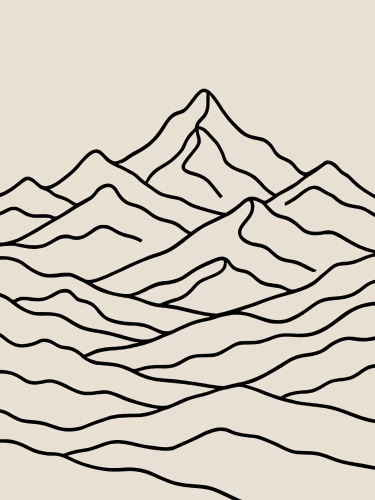 Serene Mountain Lines by Little Dean — canvas wall art