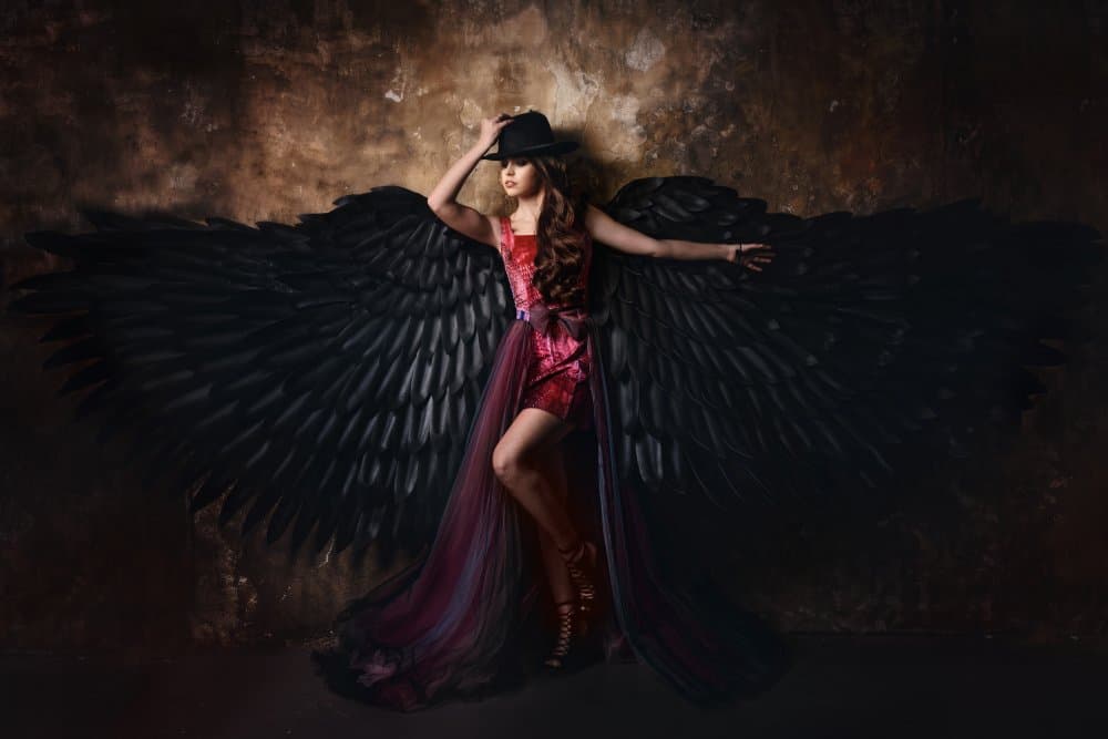 Mysterious Dark Angel by Michaela Firešová — canvas wall art