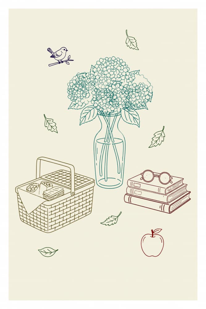 Autumn Picnic Reading by casa cartissi — canvas wall art