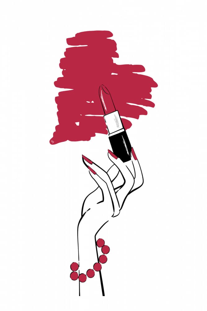 Glamour Red Lipstick by Martina — canvas wall art