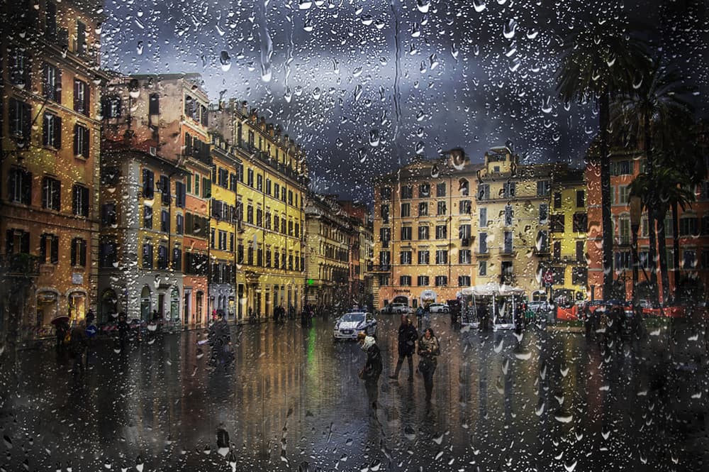 Rainy City Night by Nicodemo Quaglia — canvas wall art