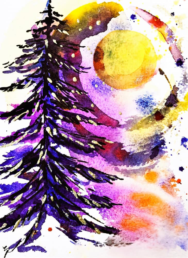 Cosmic Christmas Tree by Anda Bieza — canvas wall art