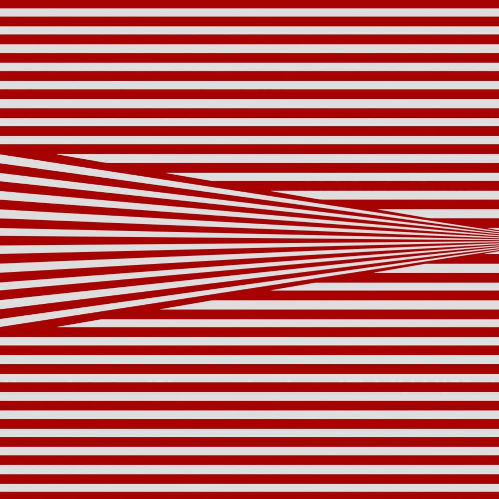 Red White Optical Stripes by Carlos Perez Del Moro — canvas wall art