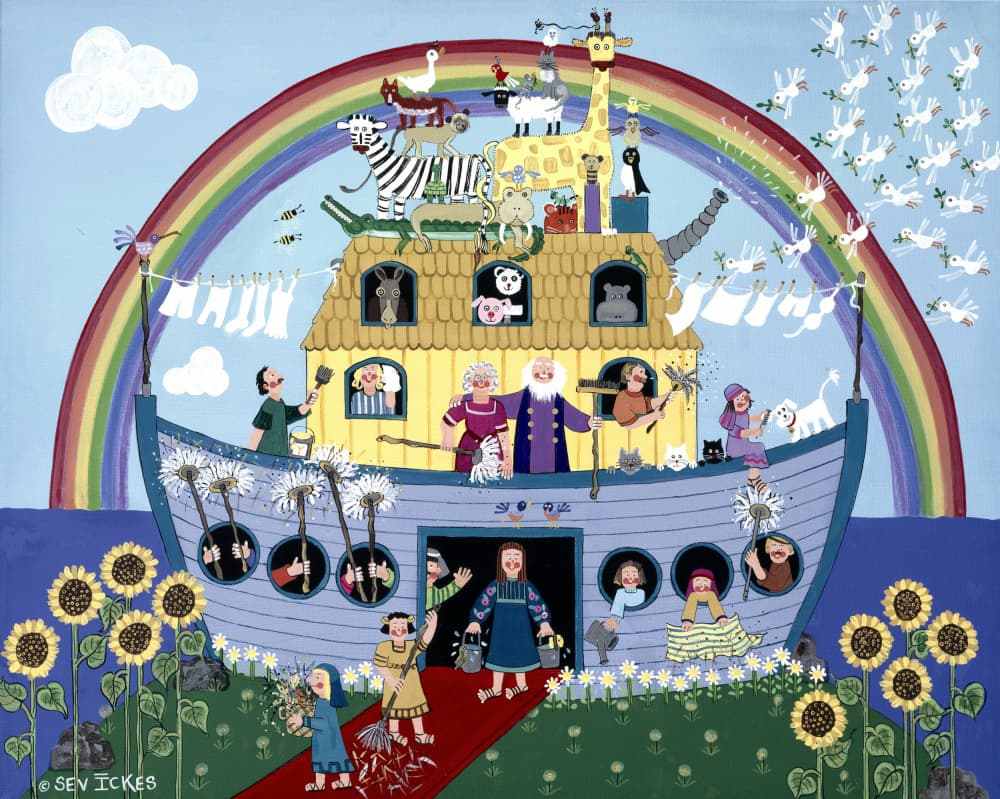 Noah's Ark Rainbow by Sev Ickes — canvas wall art