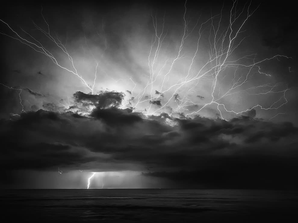 Electric Ocean Lightning by Rudi Gunawan — canvas wall art
