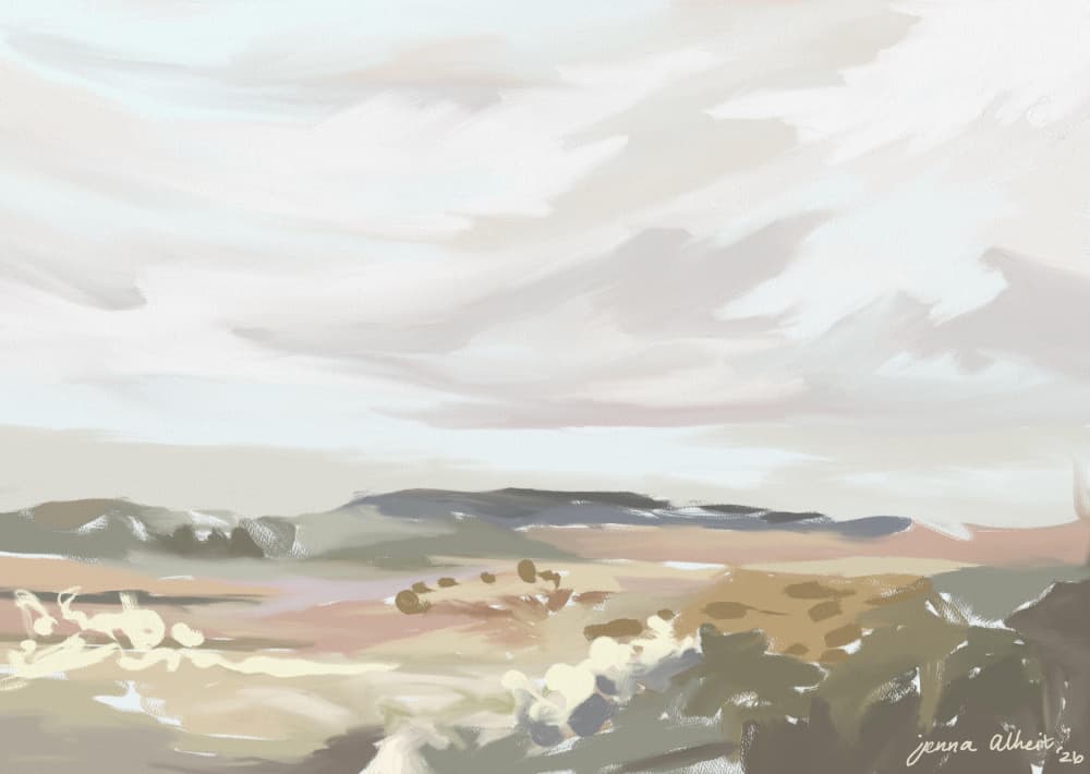 Peaceful Desert Landscape by Jenna Alheit — canvas wall art