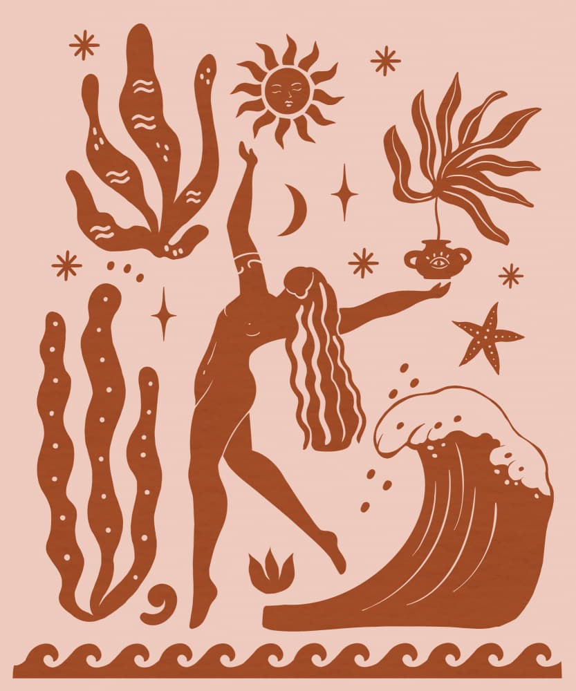 Dancing Ocean Goddess by Petra Lizde — canvas wall art